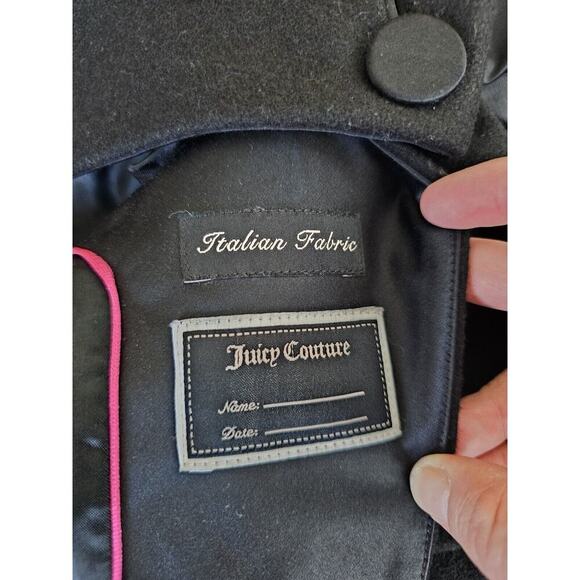 Juicy Couture Womens Black Italian Fabric Blazer Jacket Wool Blend Size 2 EUC - Picture 4 of 9